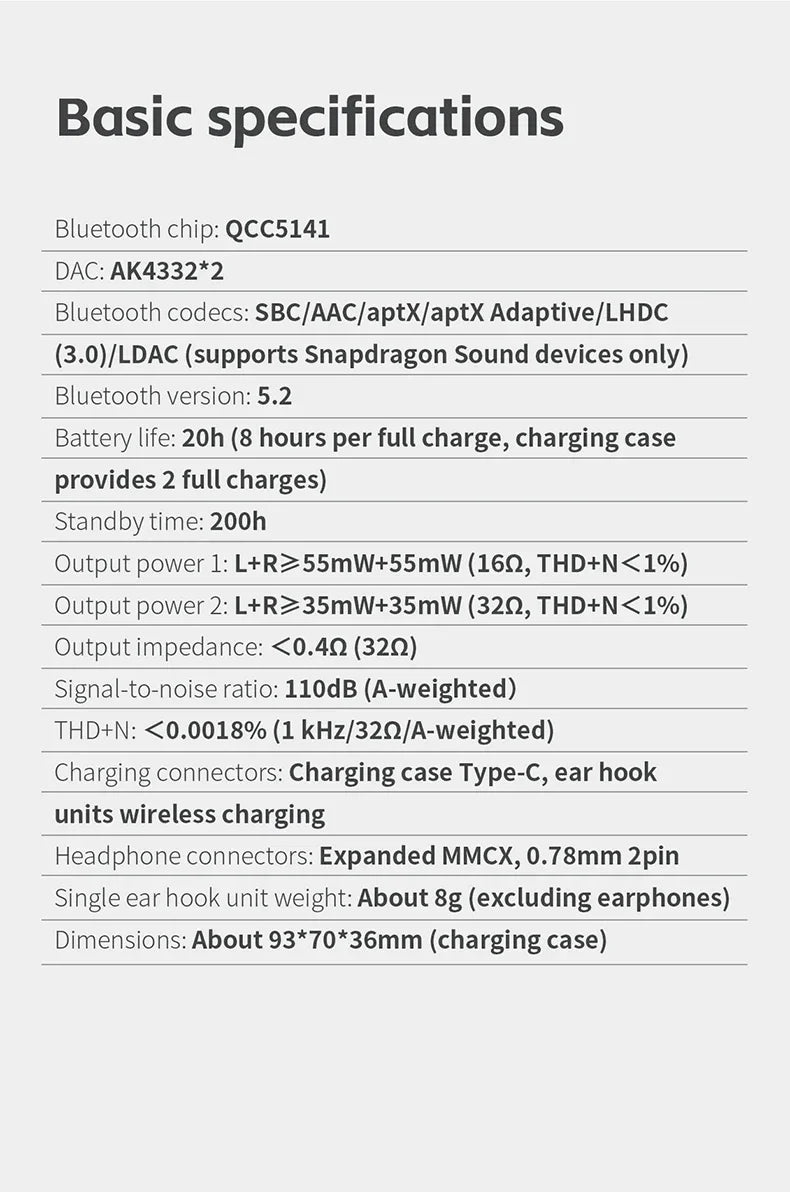 FiiO UTWS5 2025 True Wireless Earbuds Hook Earphone Bluetooth Hi-Res 96kHz/24bit Headphone LDAC -MMCX/0.78 2pins Portable For PC