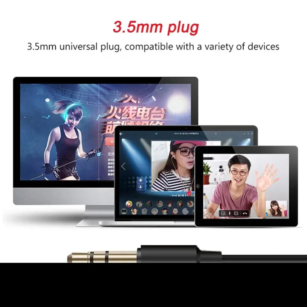 Mini 3.5mm Studio Microphone USB Desktop Wire Gaming Mic Speech Mic Stand Holder For PC Notebook Podcast Recording Studio