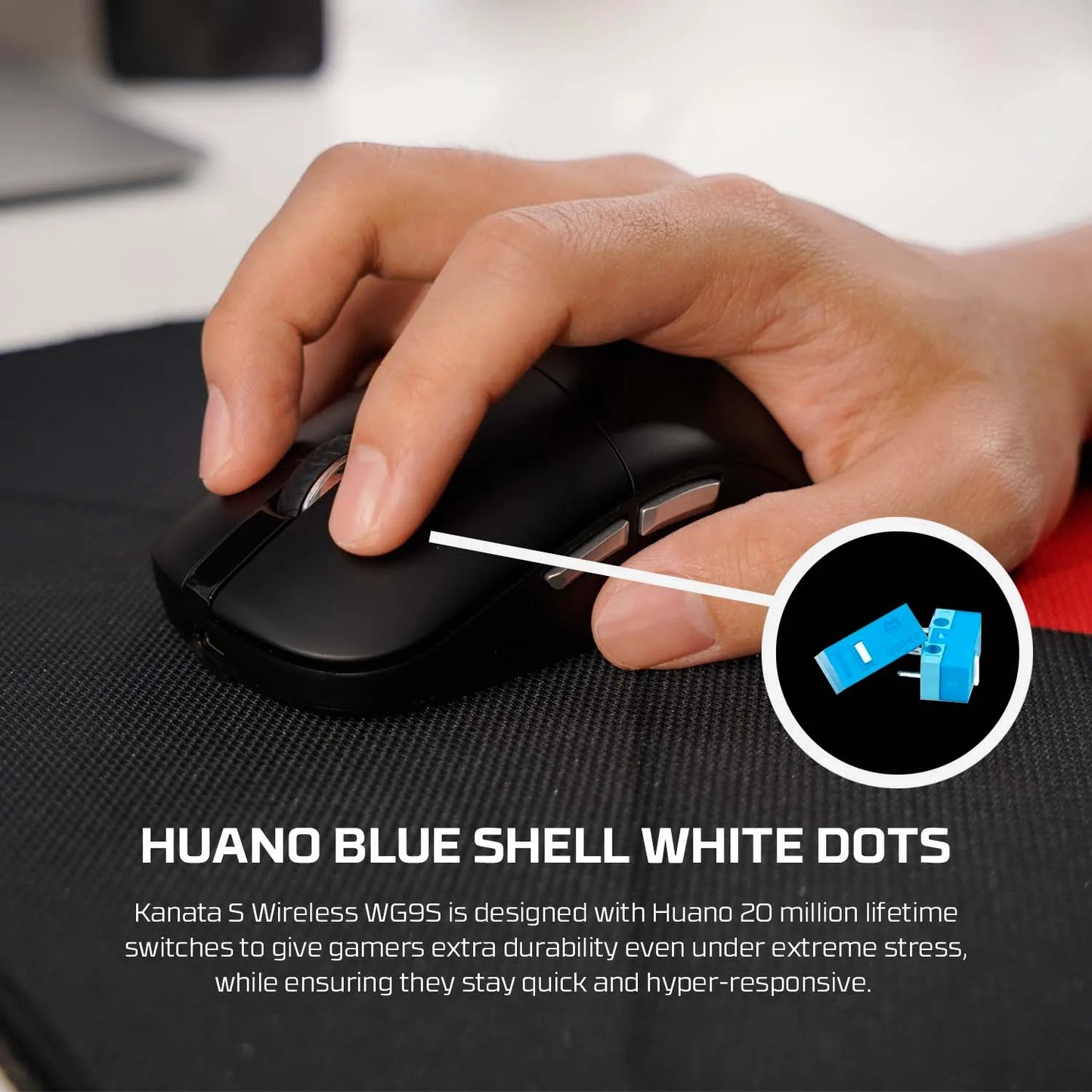 FANTECH KANATAS WG9S Wireless Gaming Mouse PIXART 3311 12000DPI Improved Ultra-Grippy Coating Wired Mouse Macro Button Mice