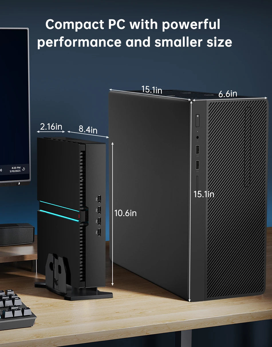 Msecore MV300 14th Intel Core i5 i7 i9 RTX 4070 12G Gaming Mini PC Windows 11 Office Desktop Computer DDR5 NVME WiFi6E BT5.3
