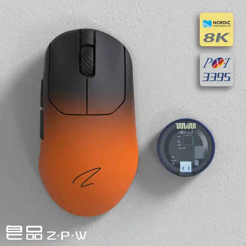 ZAOPIN ZPW Max Esports Mouse Wireless Tri-mode Nordic 52840 PAW3395 PAW3950 8K Receiver Lightweight Custom PC Laptop Gaming Mice