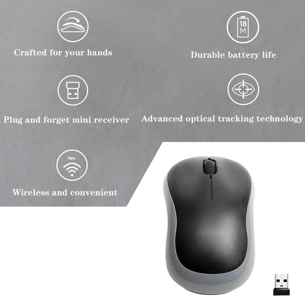 1PCS M185 2.4G USB Wireless Mouse 1000 DPI Optical Computer PC Gaming Mice