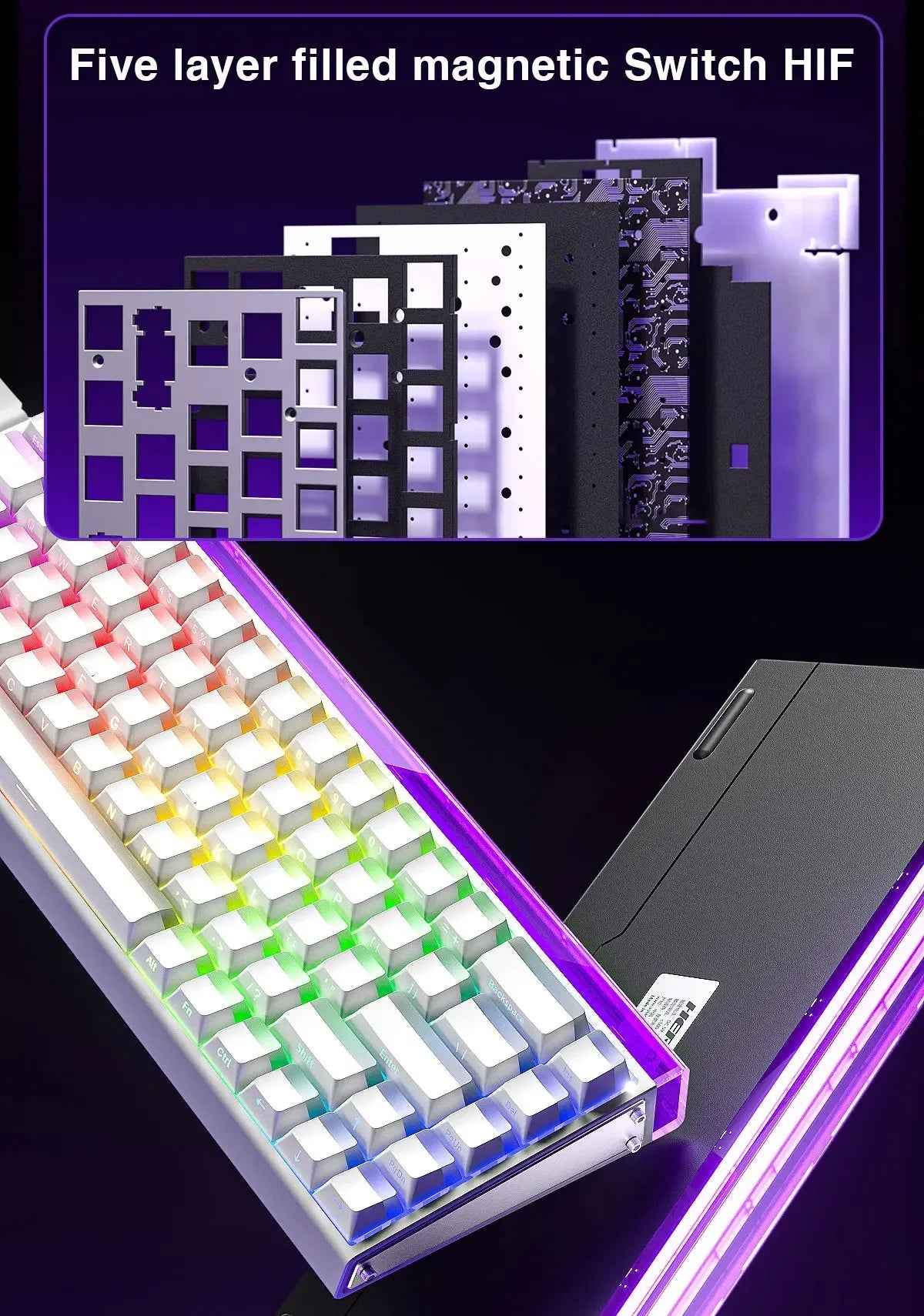 AULA HERO 68HE Magnetic Switch Keyboard RGB Gaming Mechanical Keyboard Rapid Trigger 8K Return Wired Esports Custom Keyboard
