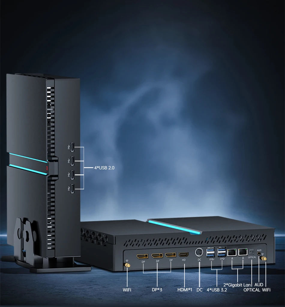 Msecore MV300 14th Intel Core i5 i7 i9 RTX 4070 12G Gaming Mini PC Windows 11 Office Desktop Computer DDR5 NVME WiFi6E BT5.3