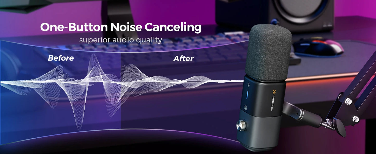 NearStream Professional Microphone pc USB XLR Condenser Mic Boom Arm US Local ShippingPlug-and-Play for Streaming Podcast Studio