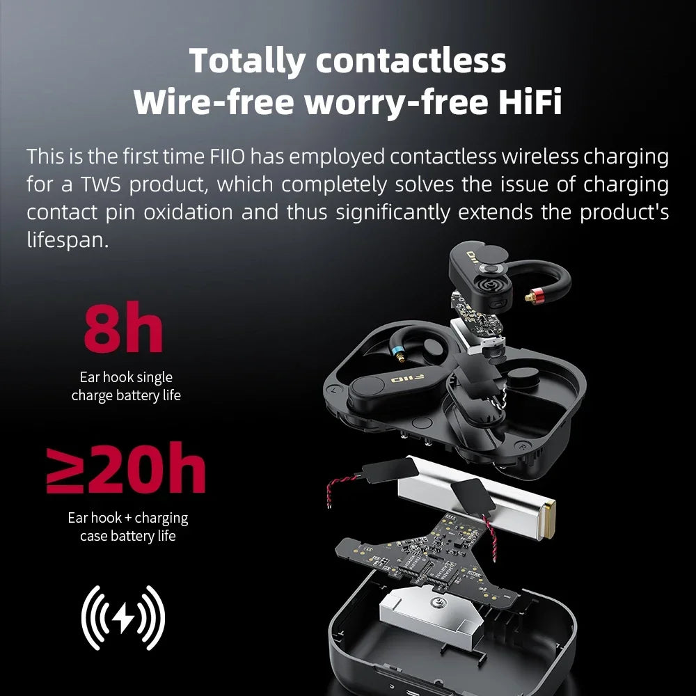 FiiO UTWS5 2025 True Wireless Earbuds Hook Earphone Bluetooth Hi-Res 96kHz/24bit Headphone LDAC -MMCX/0.78 2pins Portable For PC