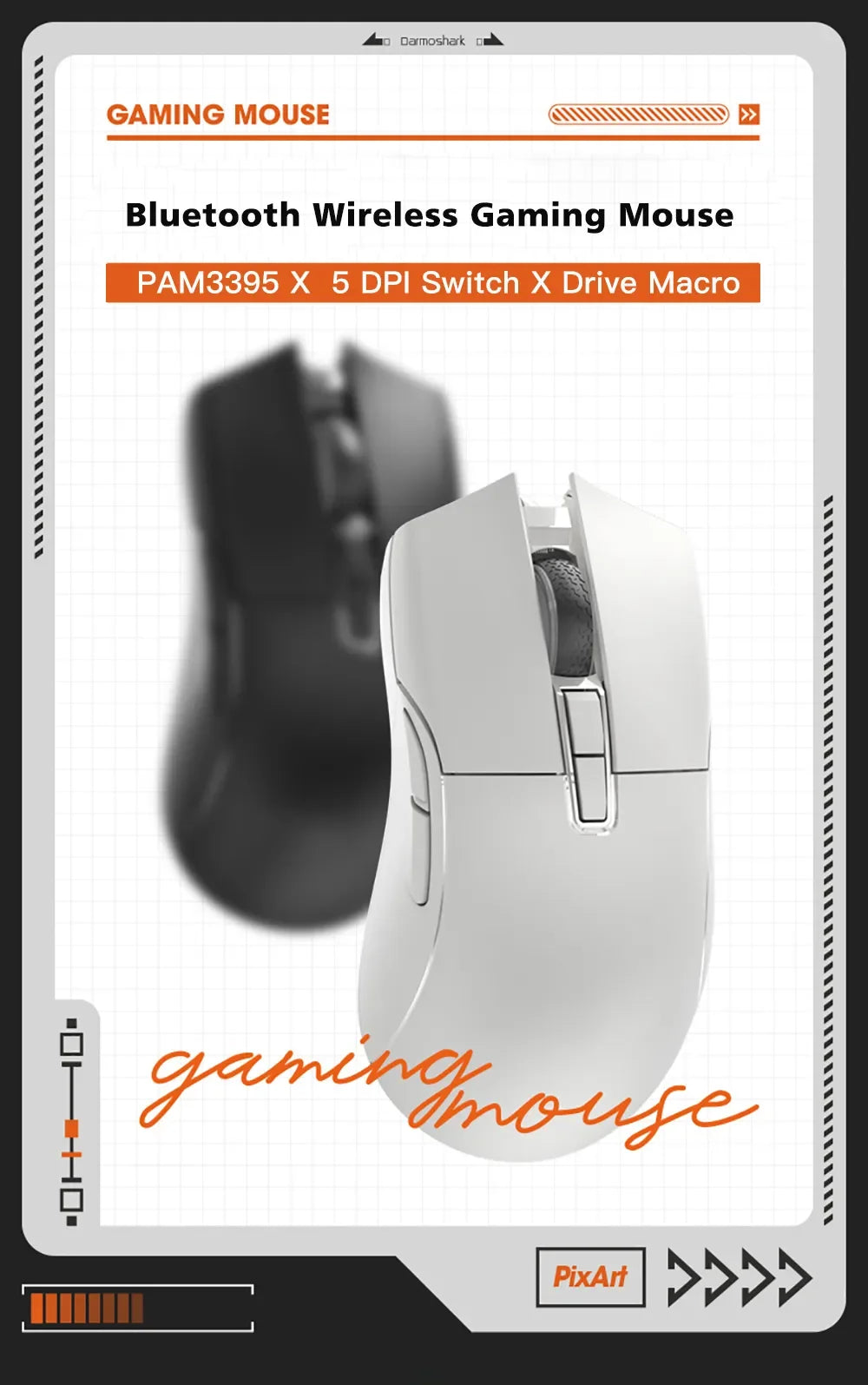 Darmoshark N3 Gaming Mouse Wireless Bluetooth Tir -Mode Telink 8273 PAW3395 Sensor 26000DPI Macro Game Mouse TTC For PC Laptop