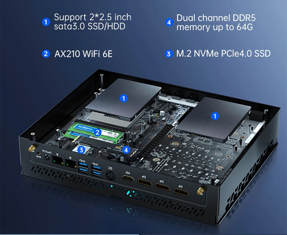 Msecore MV300 14th Intel Core i5 i7 i9 RTX 4070 12G Gaming Mini PC Windows 11 Office Desktop Computer DDR5 NVME WiFi6E BT5.3