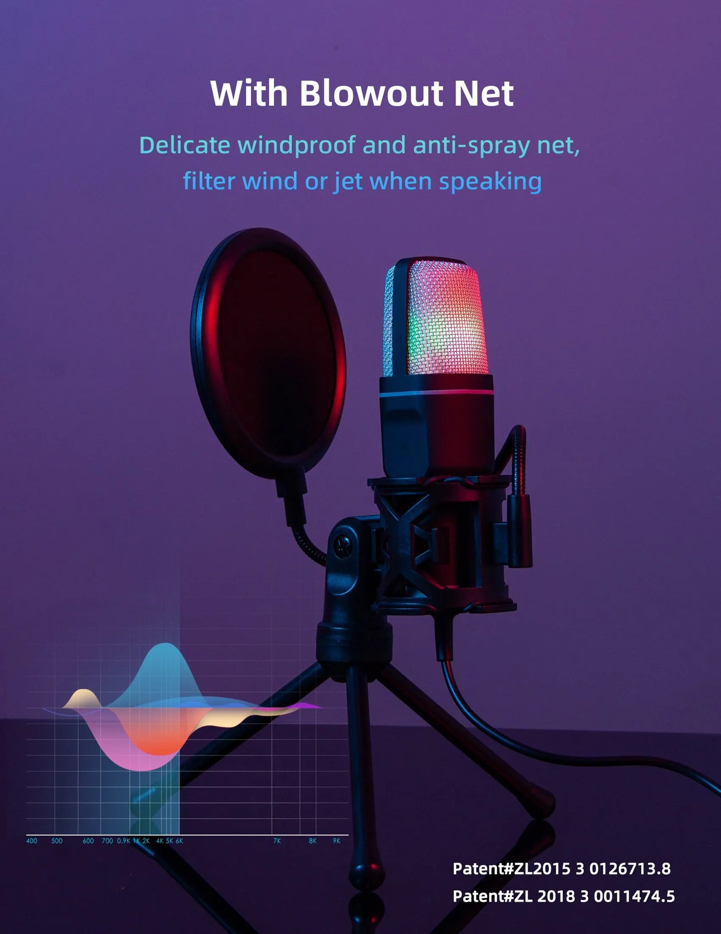 Gaming Computer Professional Condenser Microphone Mic PC Laptop USB Wired Live Streaming Podcast Studio Mike Kit Gamer Karaoke