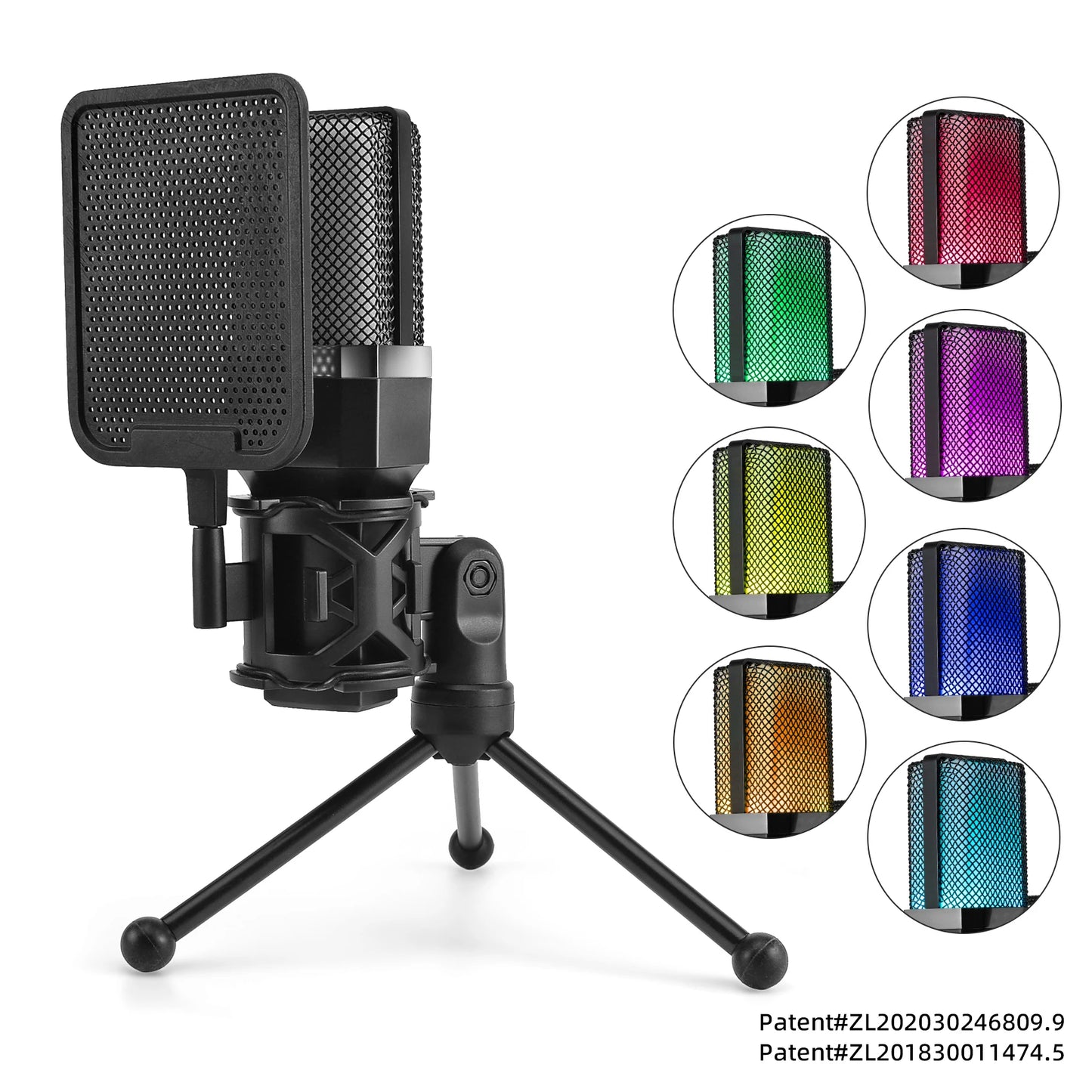 Gaming Computer Professional Condenser Microphone Mic PC Laptop USB Wired Live Streaming Podcast Studio Mike Kit Gamer Karaoke