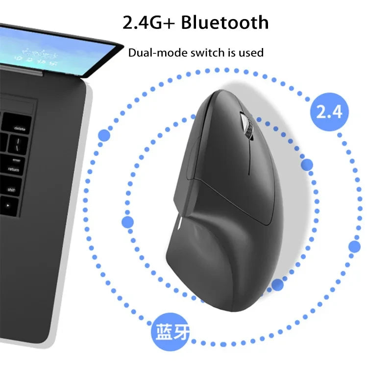 Xiaomi Wireless Bluetooth Vertical Mouse Rechargeable Personalised Side Grip Ergonomic 2.4G Mute Gaming PC Computer Mouse New