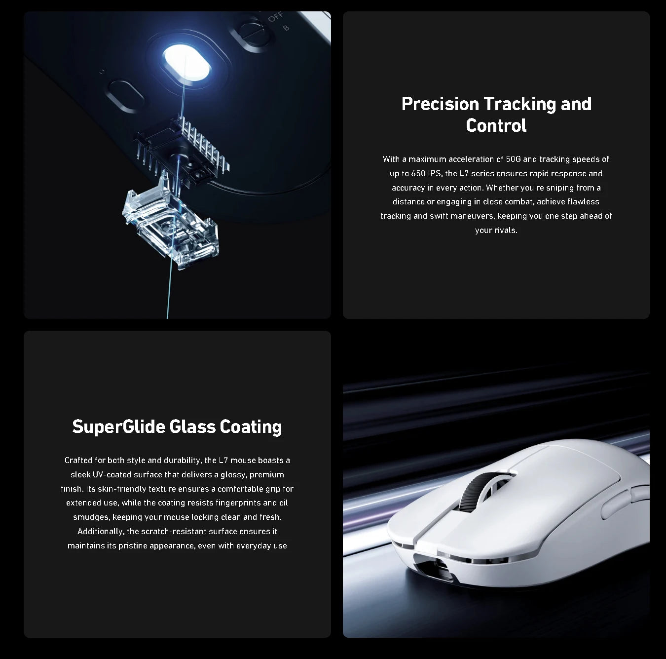 Official MCHOSE L7 Ultra Wireless Gaming Mouse PAW3950 E-Sport Sensor Realtek Flagship Master TOPSPEED 8K Polling Rate 39g Mice