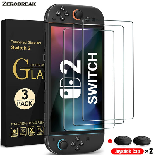 Tempered Glass Protector For Nintendo Switch 2 2025 Accessories Screen Protector For Nintendo Switch 2 With Joystick Cap