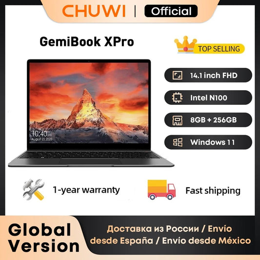 CHUWI GemiBook XPro 14inch UHD Screen Laptop 8GB/16GB RAM 256GB SSD Intel N150 / N100 Windows 11 Computer with Fan Notebook