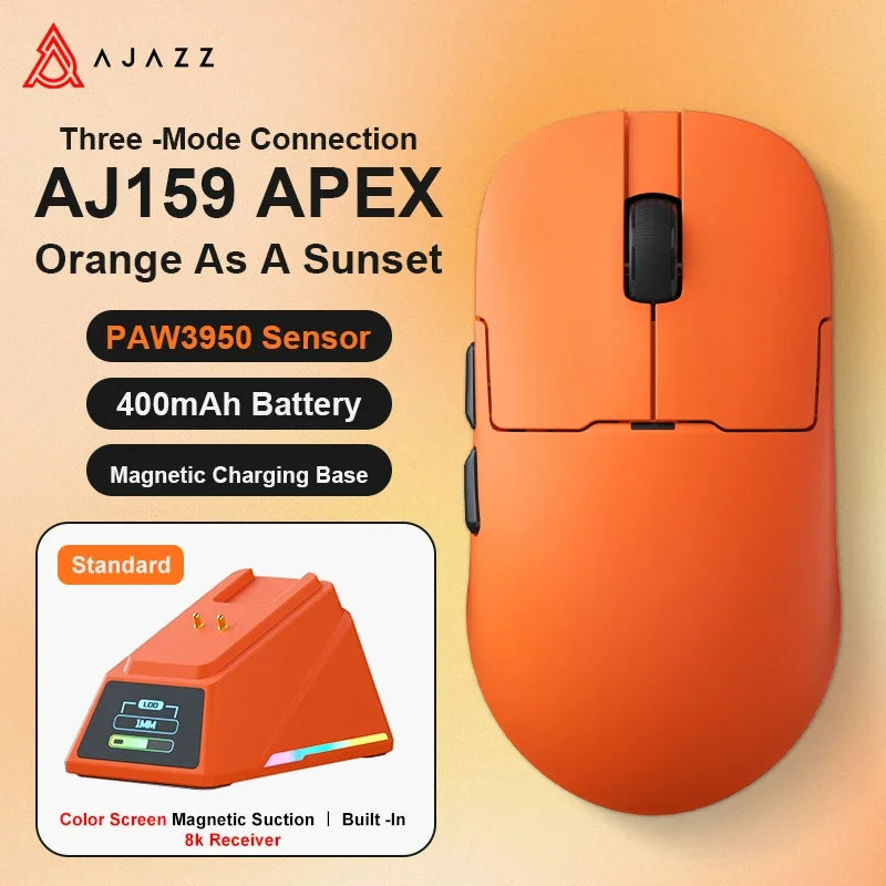 AJAZZ AJ159 APEX/AJ159PRO Wireless Gamer Mouse with RGB Magnetic Charging Base Lightweight AJ159P Gaming Mouse for PC Laptop