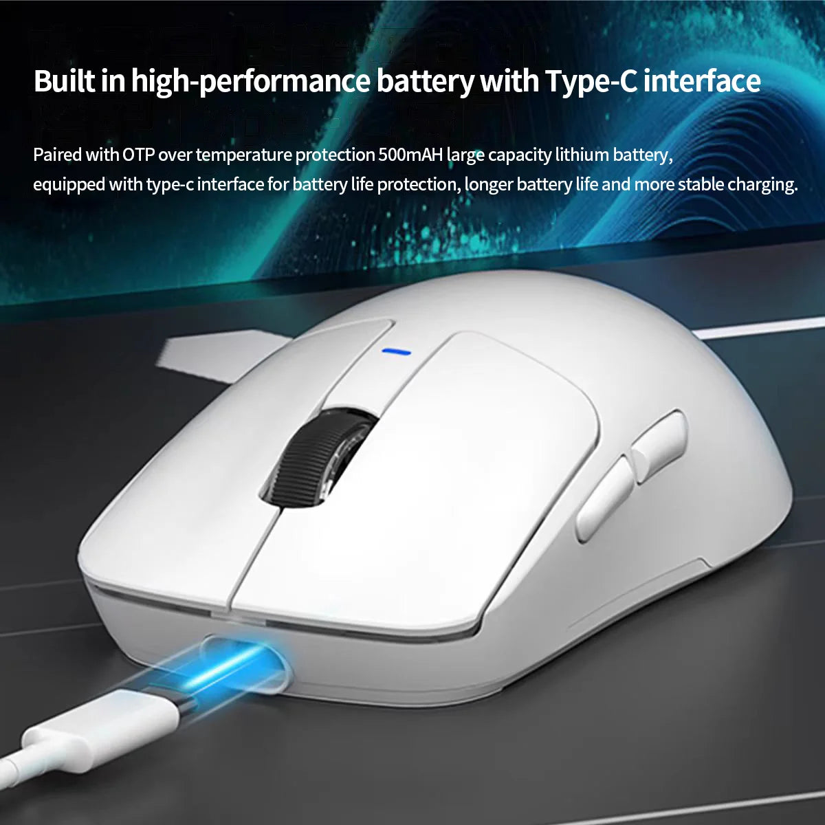 AULA SC680 Wireless Gaming Mouse W/ 26000 DPI PAW3395 Sensor BT 5.0/2.4G/Wired Tri Mode 500mAh Battery For Windows/Mac/PC/laptop