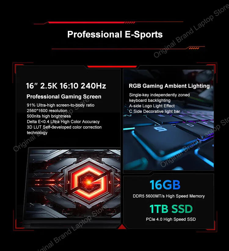 2024 Xiaomi Redmi G Pro Gaming Laptop 16 Inch 2.5K 240Hz E-Sports Screen Netbook i9-14900HX 16GB 1TB RTX4060 Gaming Notebook PC