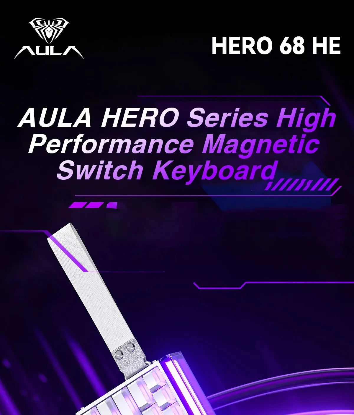 AULA HERO 68HE Magnetic Switch Keyboard RGB Gaming Mechanical Keyboard Rapid Trigger 8K Return Wired Esports Custom Keyboard