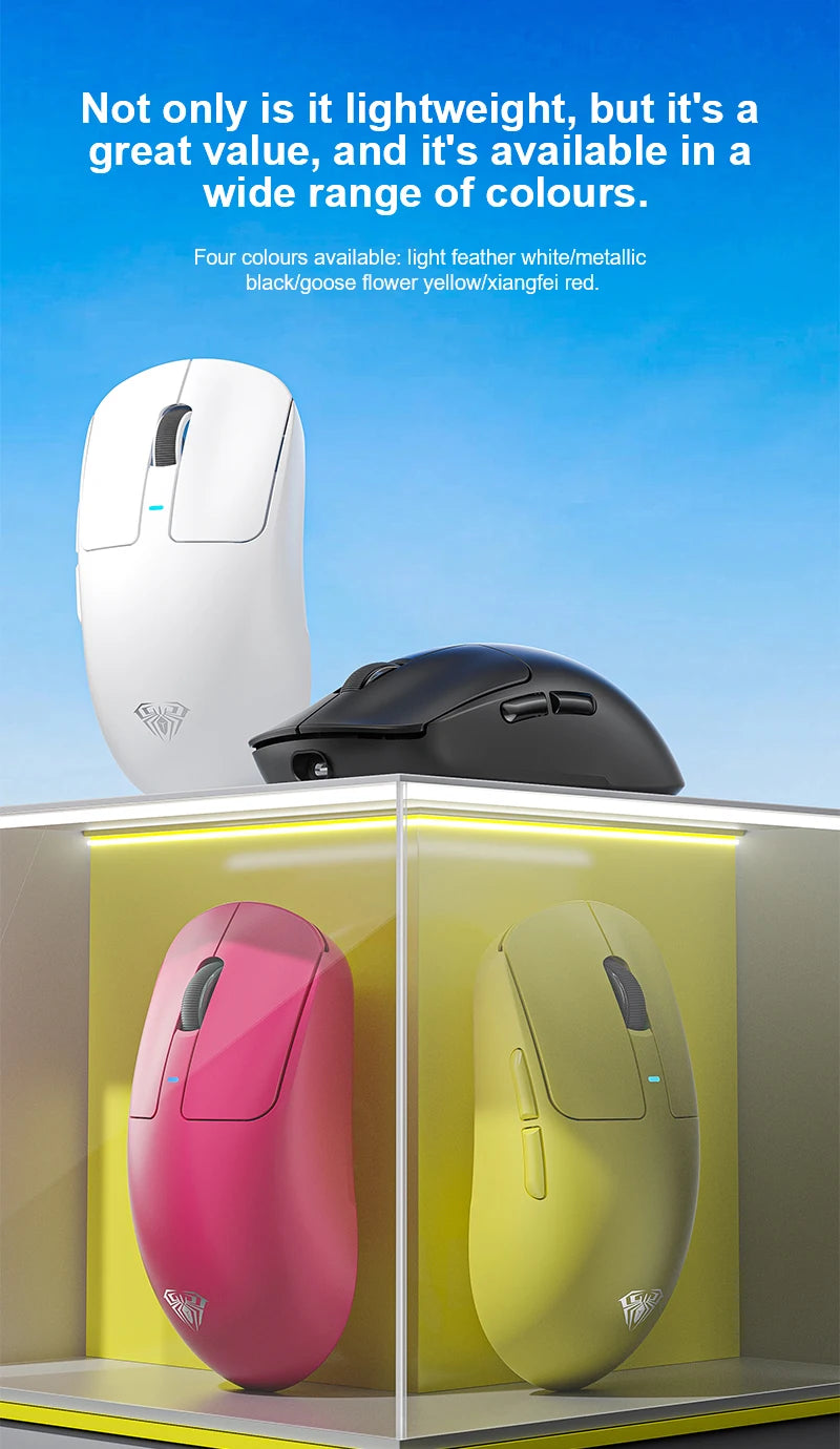 AULA SC680 Wireless Gaming Mouse W/ 26000 DPI PAW3395 Sensor BT 5.0/2.4G/Wired Tri Mode 500mAh Battery For Windows/Mac/PC/laptop