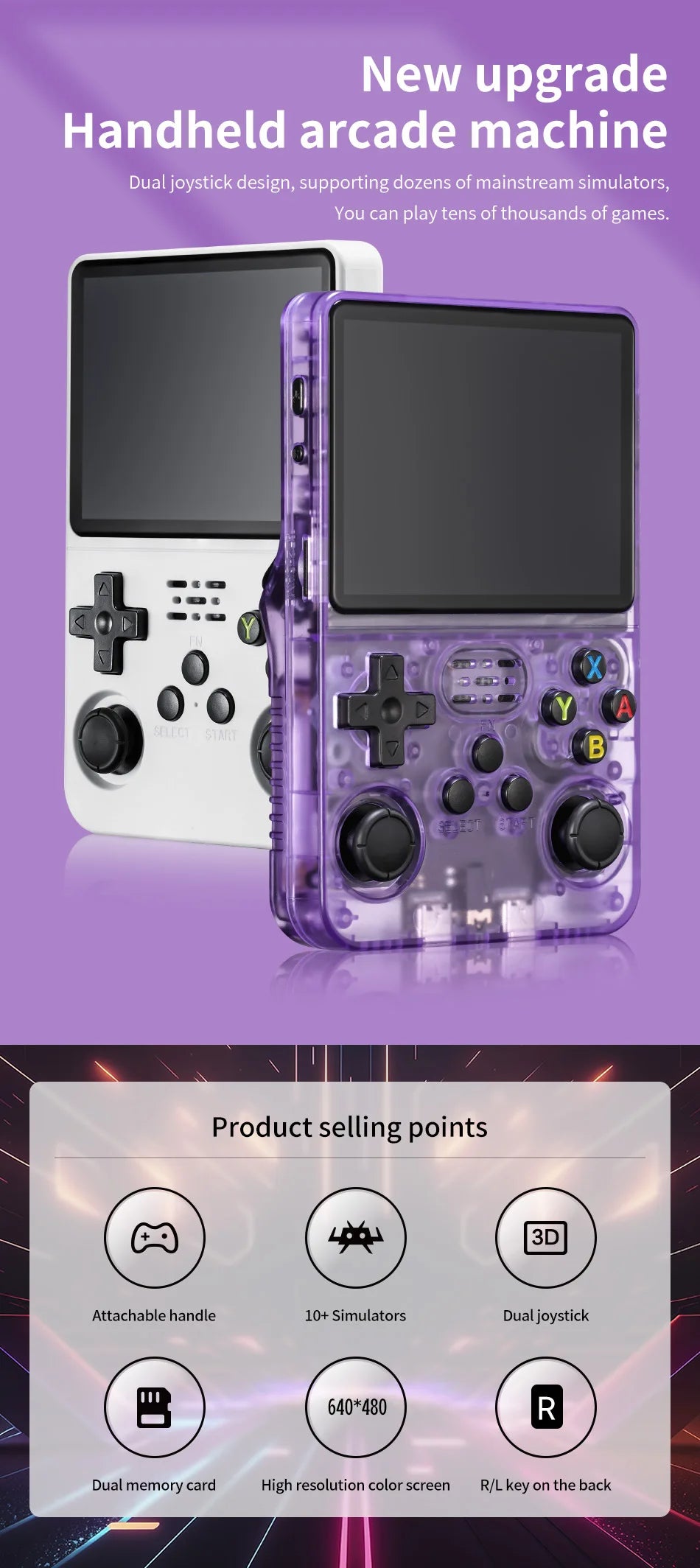 R36S Retro Handheld Console 3.5" IPS 640x480 Double Lever R/L Keys Open Source TF Arkos HD Gaming Classic Game Lovers' Pick
