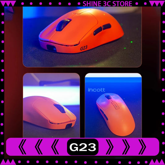 Incott Ghero Pro Gaming Mouse G24/G23 Wireless Mouse 3 mode 2.4G Bluetooth Lightweight PAW3395 Mice customize G24 pro Mouse Gift