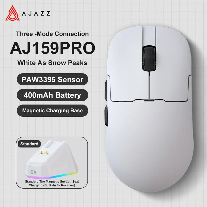 AJAZZ AJ159 APEX/AJ159PRO Wireless Gamer Mouse with RGB Magnetic Charging Base Lightweight AJ159P Gaming Mouse for PC Laptop