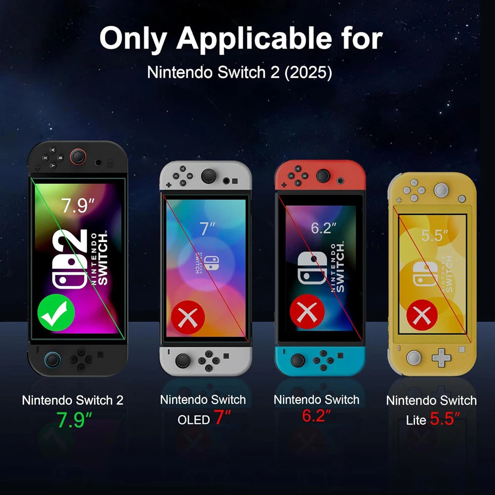Tempered Glass Protector For Nintendo Switch 2 2025 Accessories Screen Protector For Nintendo Switch 2 With Joystick Cap