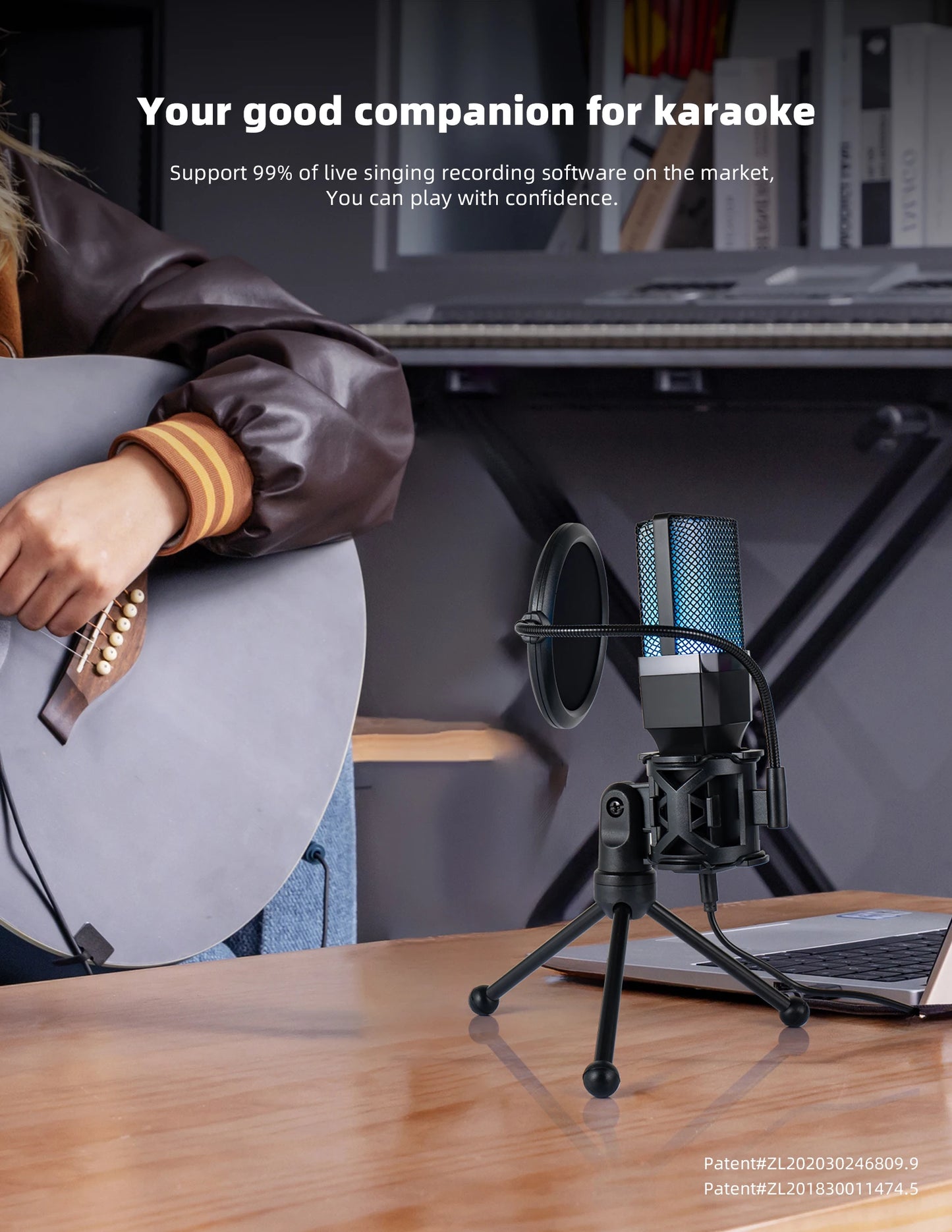 Gaming Computer Professional Condenser Microphone Mic PC Laptop USB Wired Live Streaming Podcast Studio Mike Kit Gamer Karaoke