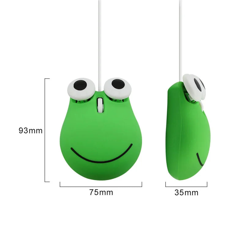 Cute Frog Gaming Mouse Creative USB Wired Mouse PC Gamer 1600Dpi 3D Cartoon Funny Mini Mice for Computer Laptop
