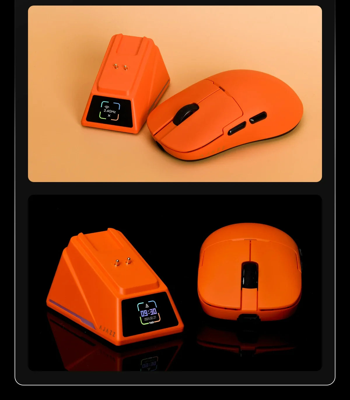 AJAZZ AJ159 APEX/AJ159PRO Wireless Gamer Mouse with RGB Magnetic Charging Base Lightweight AJ159P Gaming Mouse for PC Laptop