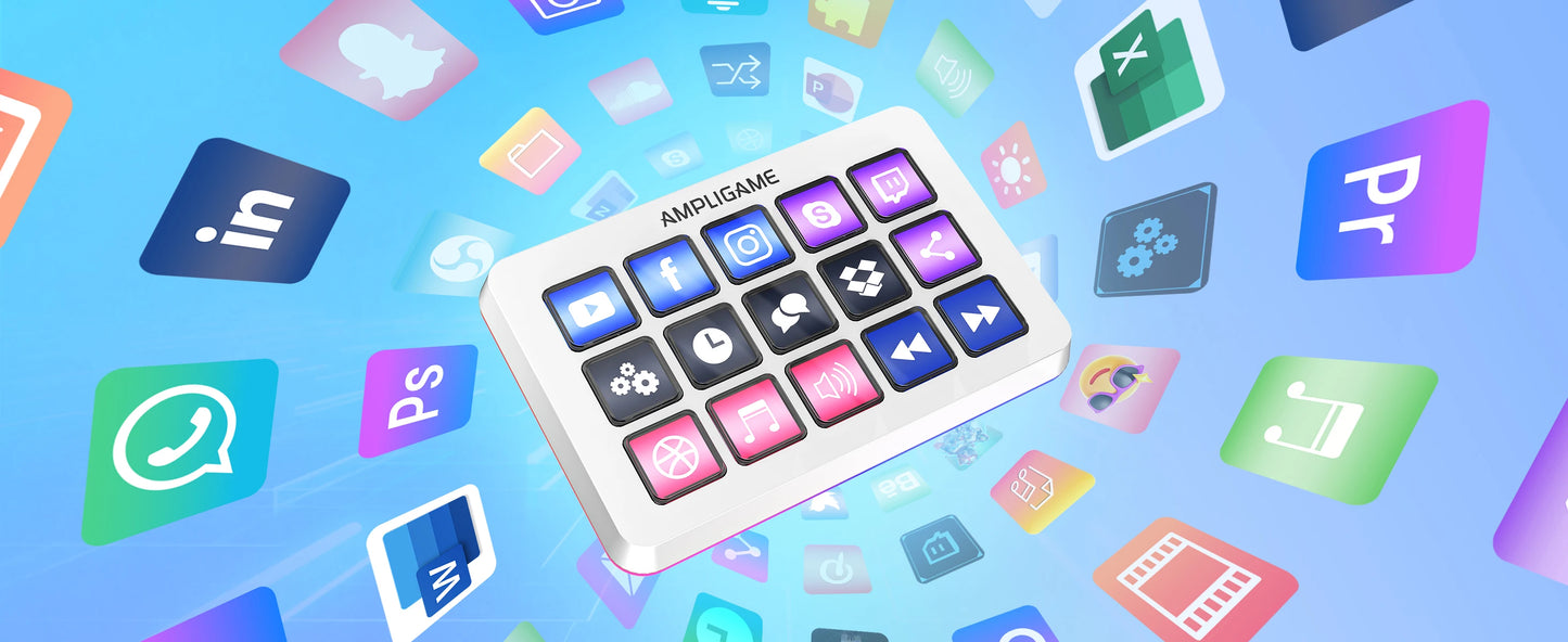 FIFINE D6 Macro Stream Controller App-Triggered Actions with 15-Key Programmable Deck for Live Streaming, for OBS/Twitch/YouTube