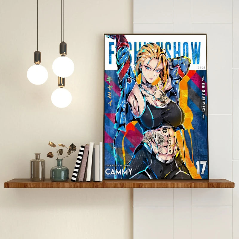 Classic Game Character C-ChunLi J-Juri Cool Posters S-Street Fighter Canvas Printing Wall Art Picture for Gaming Room Home Decor