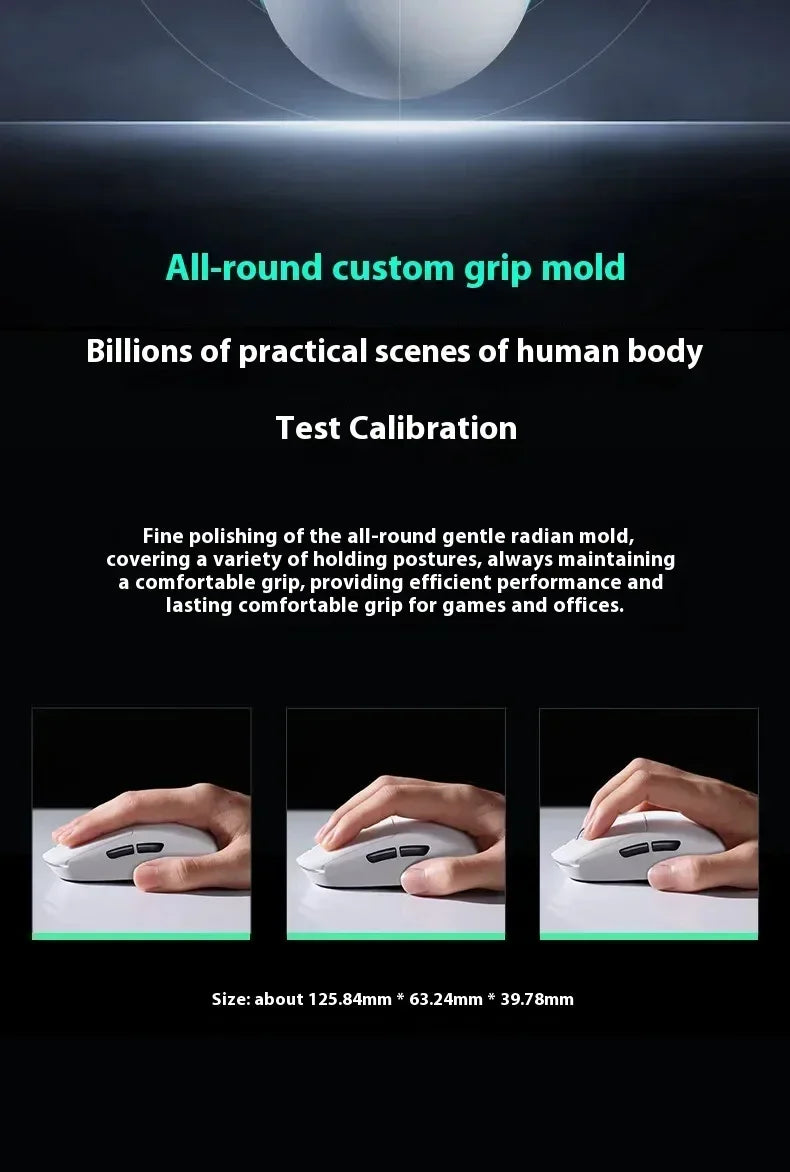 MCHOSE A7 Pro Ultra Wireless Mouse Tri-Mode Gaming E-sports Mouse PAW3950 Lightweight 42000dpi 8K Low Delay Ergonomics 500mAh