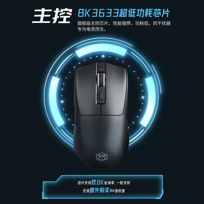 Eweadn M9 Wireless Mouse PAW3395 Dual 8K Bluetooth Three Modes E-Sports Gaming Mouse Lightweight PC Gamer Accessories Man Gifts