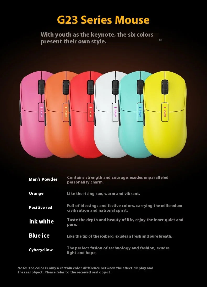 Incott G23 Pro Paw3950 Sensor Hot Swap Fast Charge Wireless Mouse 8k Dual Mode Gaming Mouse Ergonomics Pc Gamer Accessories Gift