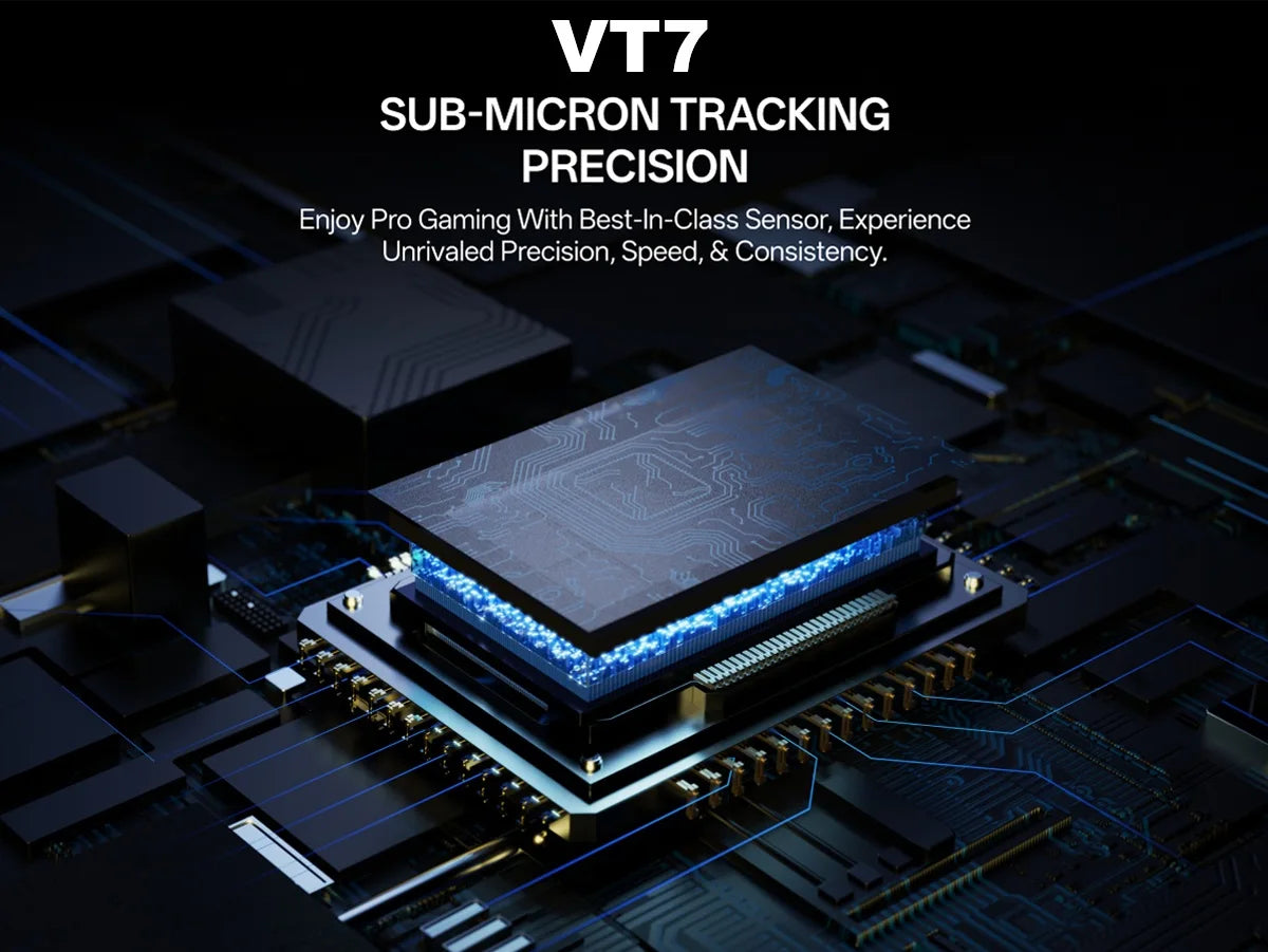 Rapoo VT7 VT7MAX Wireless Gaming Mouse True 8K Wireless Polling Rate 53g Lightweight 100-Million Mechanical Switch Macro Enabled
