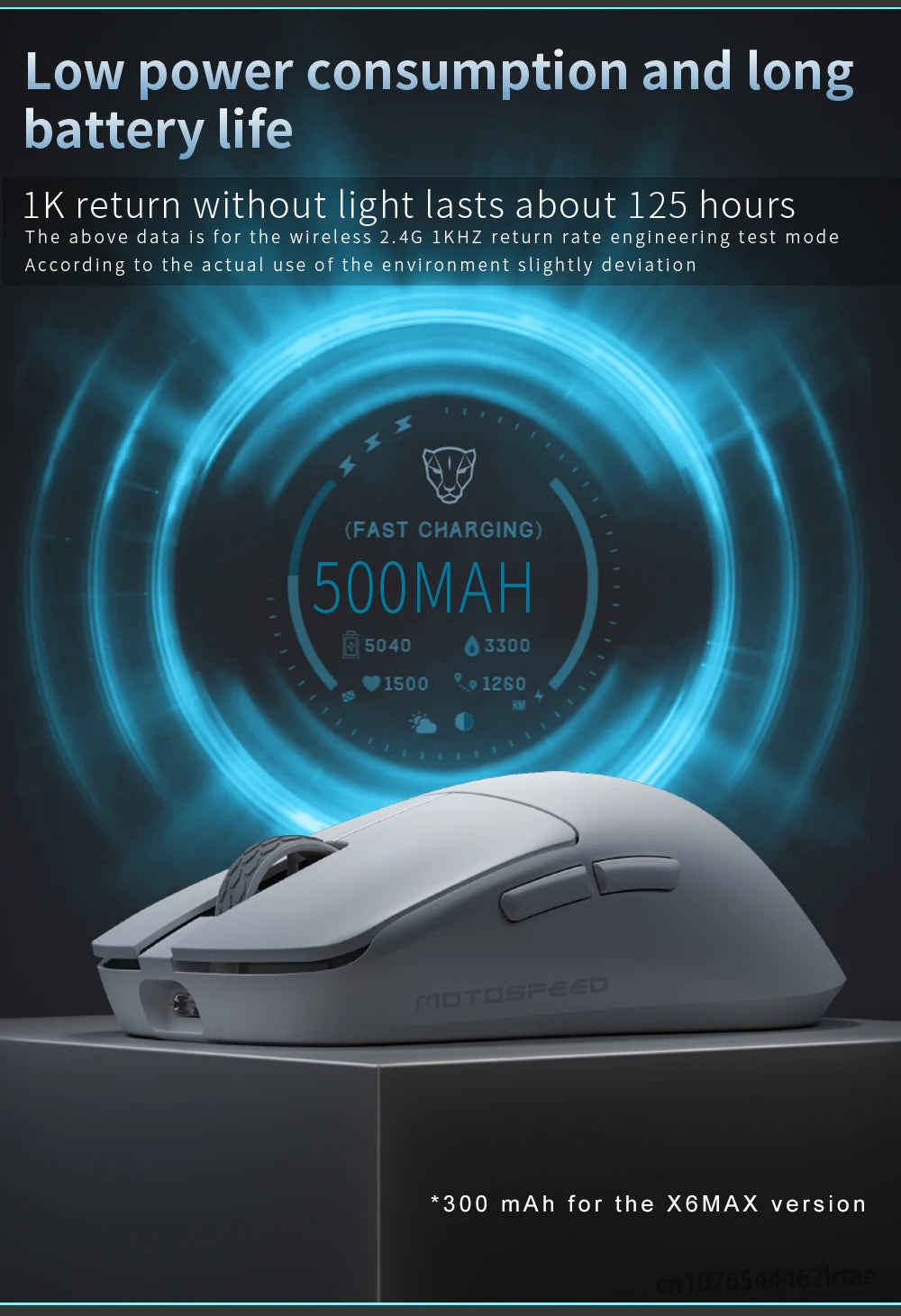 Darmoshark Gaming Mouse X6-MAX PAW3950 Wireless Dual-Mode 8k Motospeed Mouse 30000DPI Lightweight Macro Game Mice For PC Laptop