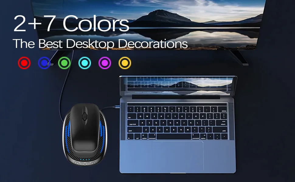 Carbon Fiber Pattern Gaming Mice Pad  LED RGB Lights Mouse Mover Anti Sleep Automatic Movement Prevent PC Screen Lock