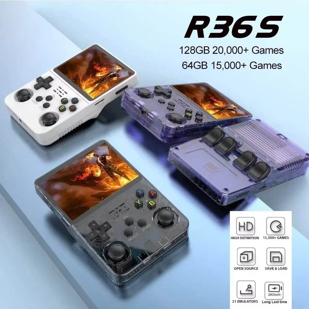 R36S Retro Handheld Console 3.5" IPS 640x480 Double Lever R/L Keys Open Source TF Arkos HD Gaming Classic Game Lovers' Pick