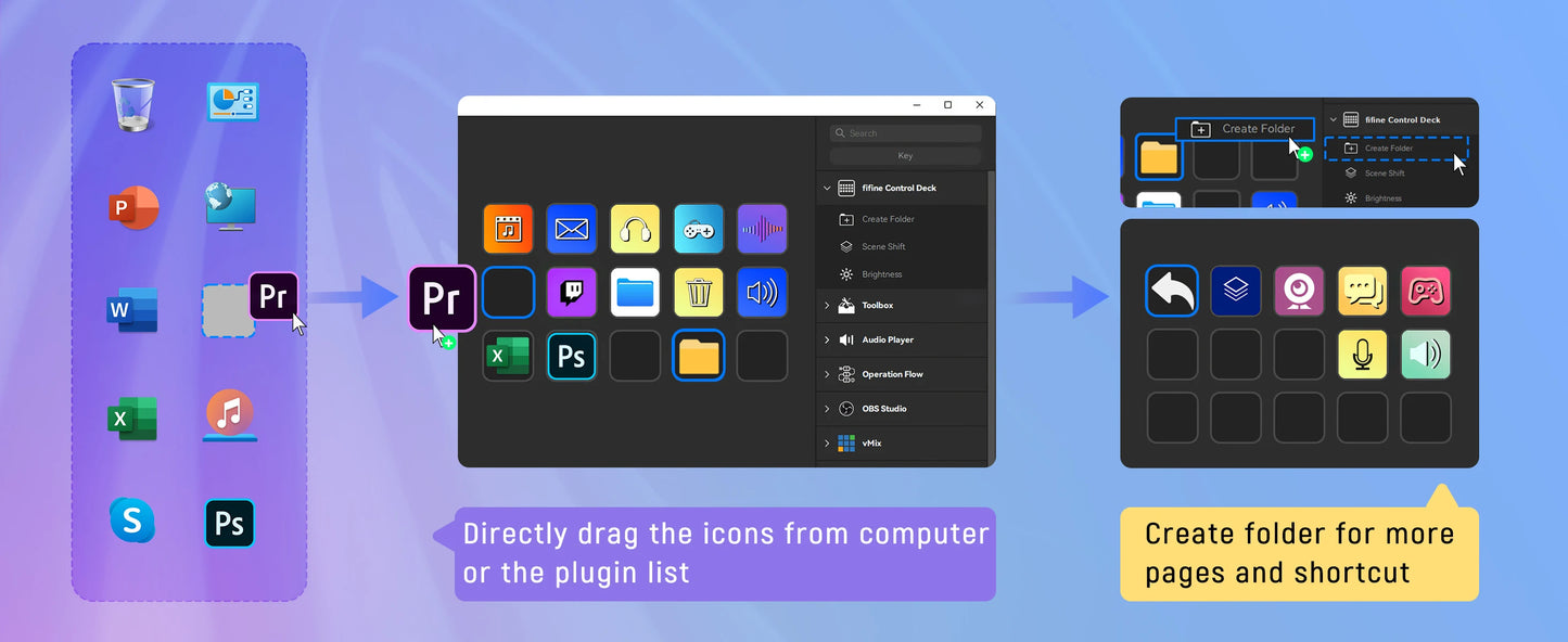 FIFINE D6 Mini Keyboard with 15 Customizable Macro Buttons, Trigger Actions via App， Custom Macros for OBS/Twitch/YouTube/VK
