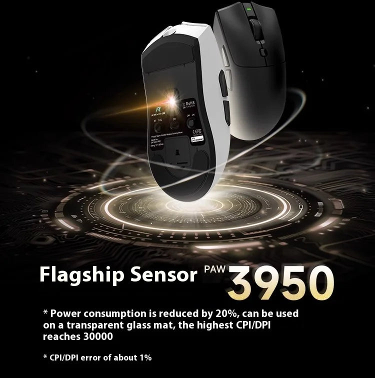 Rawm Sa-Sh01 pro Wireless Gaming Mouse Lightweight Low Delay with Paw3950 Sensor 8K Three Mode for PC Gamers Accessories Gifts