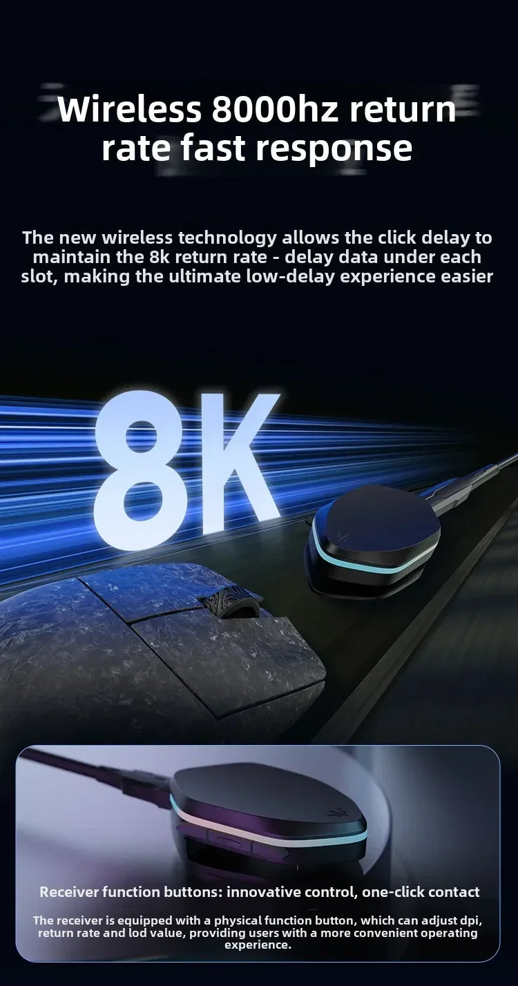 WLMOUSE Ying Forged Carbon Brazing Wireless Mouse Gaming Mouse PAW3950HS 8000HZ 2.4G Gaming Mouse Custom PC e-sports games TTC