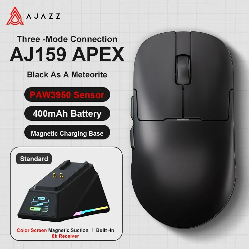 AJAZZ AJ159 APEX/AJ159PRO Wireless Gamer Mouse with RGB Magnetic Charging Base Lightweight AJ159P Gaming Mouse for PC Laptop