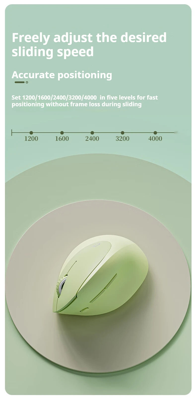 EWEADN Q7 Wireless BT + 2.4G Vertical Gaming Mouse, 6 Buttons, Silent, Adjustable Sensitivity, for Windows, Laptop, Office Work