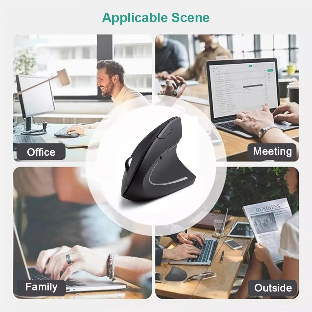 Xiaomi Wireless Vertical Mouse Bluetooth 2.4GHz Ergonomics Gaming Mouses 1600DPI Adjustable Offices Optical Electronic Keyboards