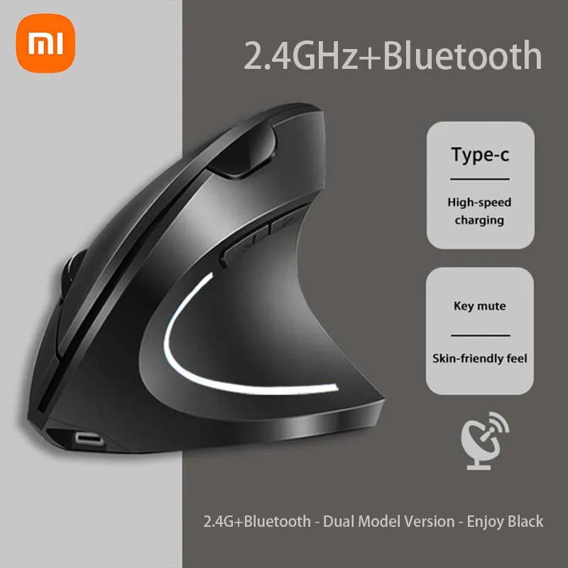 Xiaomi Wireless Vertical Mouse Bluetooth 2.4GHz Ergonomics Gaming Mouses 1600DPI Adjustable Offices Optical Electronic Keyboards