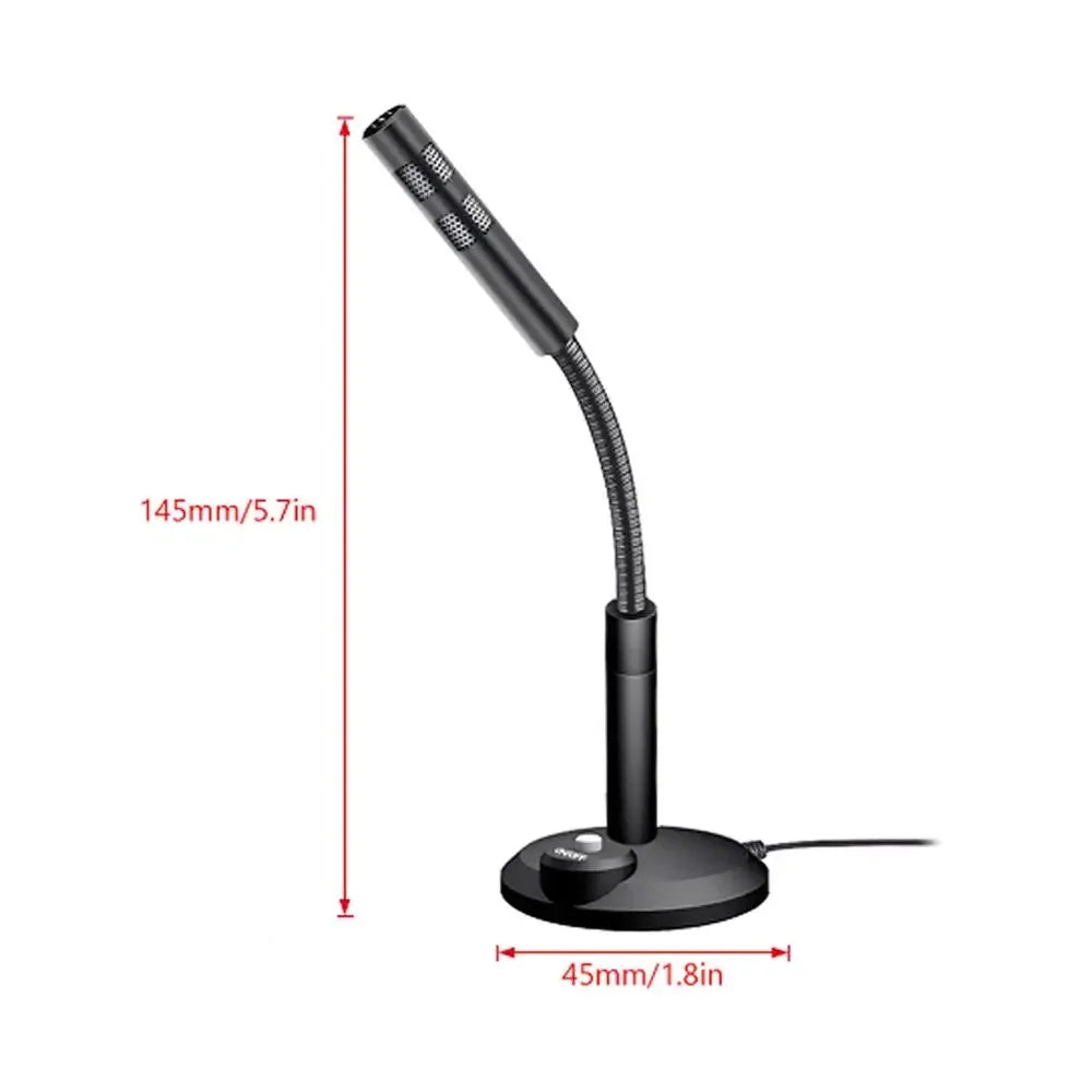 Mini 3.5mm Studio Microphone USB Desktop Wire Gaming Mic Speech Mic Stand Holder For PC Notebook Podcast Recording Studio
