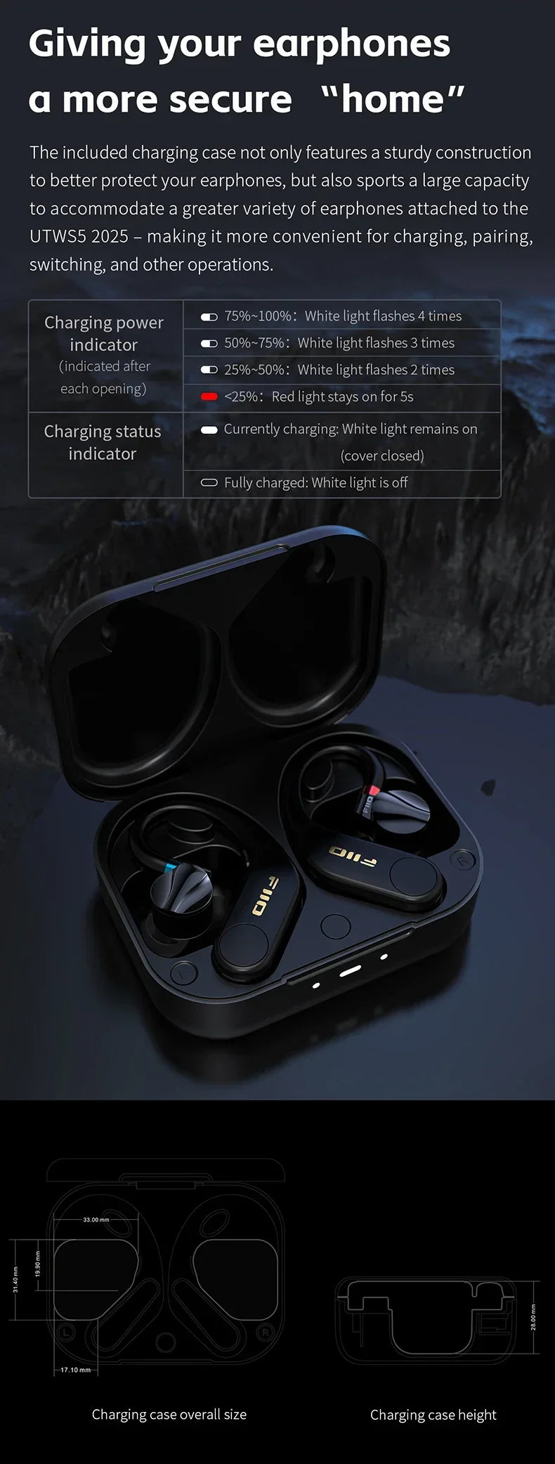 FiiO UTWS5 2025 True Wireless Earbuds Hook Earphone Bluetooth Hi-Res 96kHz/24bit Headphone LDAC -MMCX/0.78 2pins Portable For PC