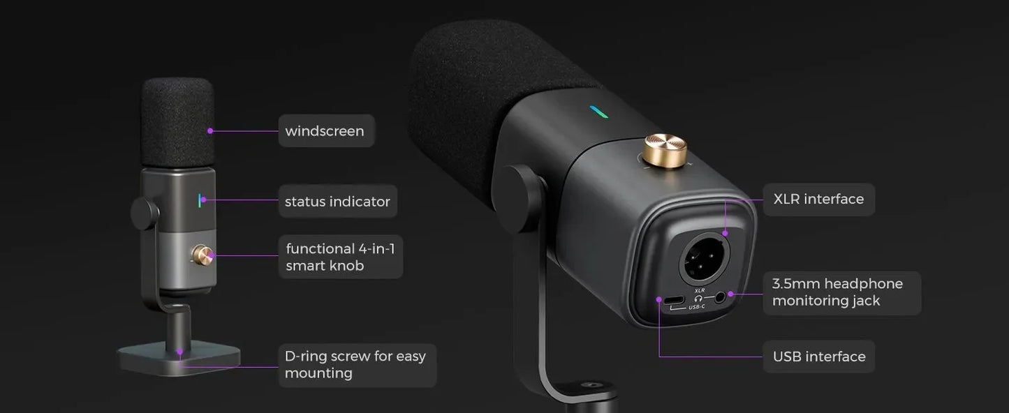 NearStream Desktop Microphone Condenser USB XLR US Local Shipping Plug-and-Play Professional Mic pc for Gaming Streaming