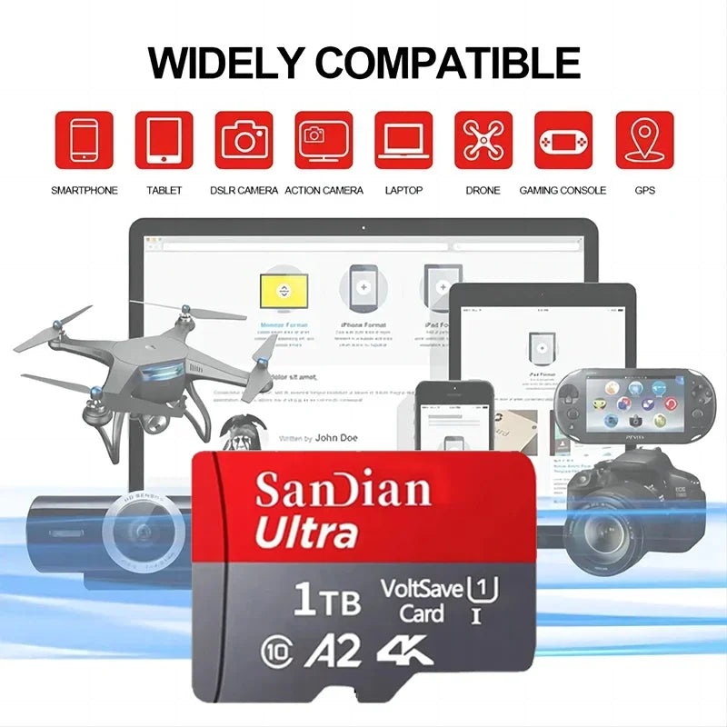 Original SD Card 2TB Large Capacity Memory Card 128GB/256GB Mini TF Card 512GB High Speed Flash Card for PC/Desktops/Mac/Cameras